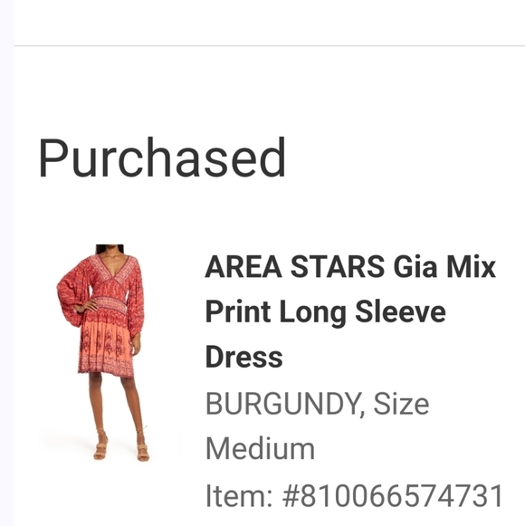 Area Stars His Mix Print Long Sleeve Dress M - Picture 13 of 15